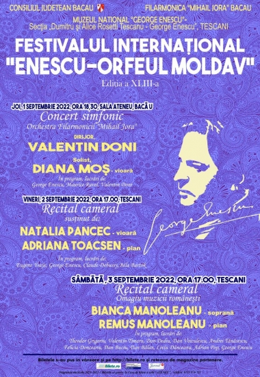 Recital cameral susținut în cadrul Festivalului internaţional „Enescu – Orfeul moldav”